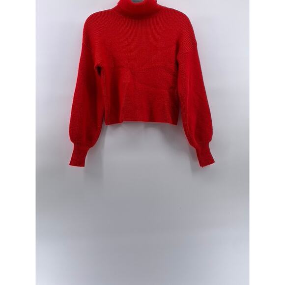URBAN OUTFITTERS Women's Red Knit Turtleneck Long Sleeve Cropped Sweater SZ XS - Picture 2 of 10